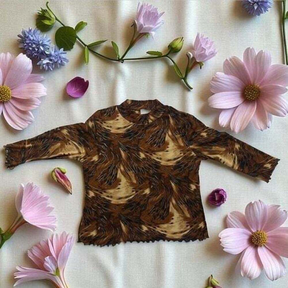 Fashion Bug Brown and Black Swirl Top